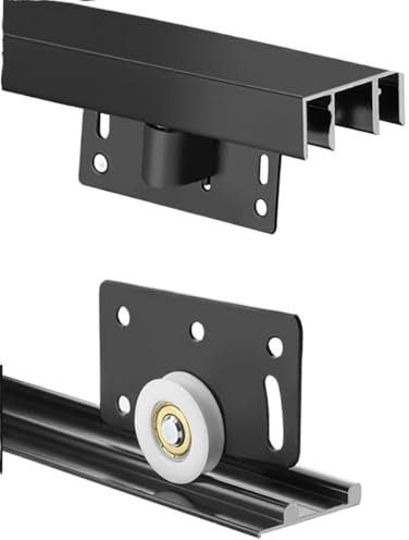 Heavy-Duty Sliding Door Track System - Silent Glide Wheel Replacement Kit for Smooth Operation in Wardrobes, Barn & Glass Doors