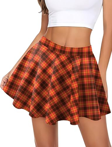 Maeau – Falda plisada a cuadros para mujer, cintura alta, falda corta, lápiz vintage, patinador informal S-L
