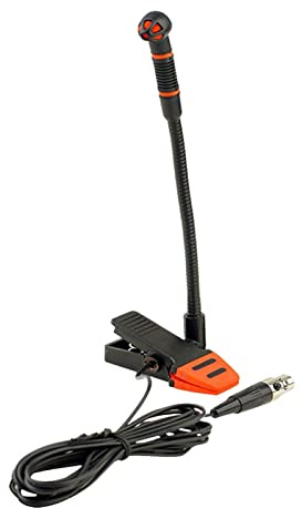 Micrófono de condensador de cuello de cisne para saxofón, instrumentos de viento de latón con conexión XLR de 3 pines, alimentación fantasma de 48 V