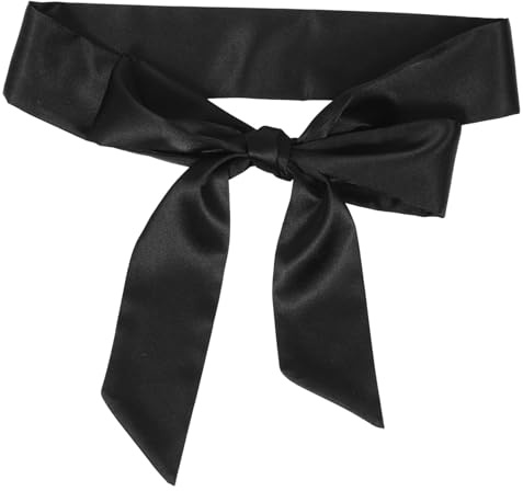 Operitacx Cintura da Donna Lunga in Chiffon Nero, Fascia di Stoffa Elegante per Abiti da Sposa e Cerimonia, Accessorio Moda Versatile per Uso Quotidiano e Occasioni Formali