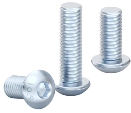 2 Piezas Tornillos de Cabeza Semicircular Hexagonal Galvanizados de Grado 10.9, M10
