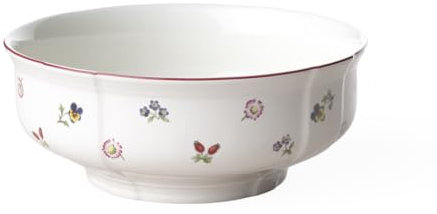 Villeroy & Boch Petit Fleur Scodella Delicata in Porcellana Premium con Fini Rilievi e Motivi di Fiori e Frutti, Bianco/Multicolore, 25 cm