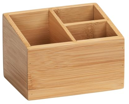 Wenko Terra Bambu organiseringslåda med 3 fack – förvaringsbox, badrumskorg, bambu, brun, Bambus 3 Fächer