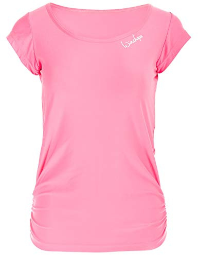 WINSHAPE Damen Super Leichtes Functional Kurzarmshirt Aet106 Tanktop, Neon-pink, M EU