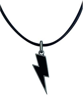 lazzaro italy Collar Rayo - Joya artesanal bañada en plata para hombre y mujer - Colgante Símbolo de Energía H 3 cm