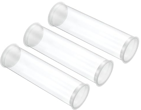 PATIKIL 5.9L x 1.7Dia Tubos De Almacenamiento Transparentes, 3Pcs Tubo Rígido Redondo Hueco De Plástico PC Con Tapa Para Cuentas Sal De Baño Contenedor Favores De Boda