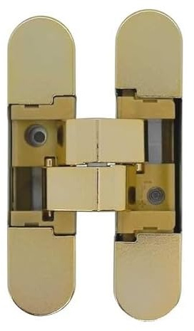 Bricoleva.it Cerniera a Scomparsa Regolabile per Porte, Portata 40 kg ogni 2 Cerniere - Cerniera Singola per Porte - Ideale per Armadi e Mobili (Ottone)