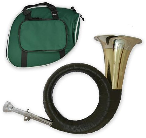 Tuyama TJG-202 Classic - Fürst-Pless Horn (Jagdhorn) in B - Traditionelle Bauweise - Großer Schaft, 120 mm Trichter, Kunstlederumwicklung - Edler, weicher Klang - mit stabilem Gigbag