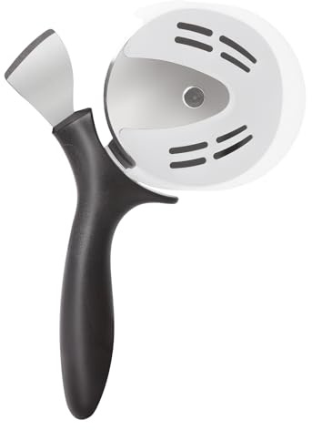 Professional Pizza Cutter & Crust Cutter 2 in 1, Steel 4 Pizza Wheel Cutter and Pizza Crust Knife, Stainless Steel Blade with Protective Cover