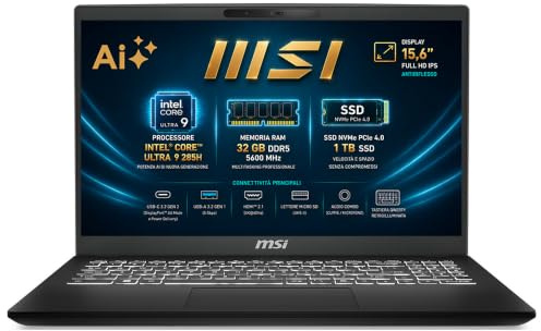 msi Modern AI Notebook Intel Core Ultra 9 285H, Ram DDR5 32Gb, 1Tb, Win11