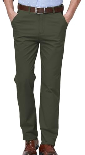 Pantalones chinos de algodón para hombre, corte relajado, pierna recta, pantalones de vestir informales para el trabajo, pantalones chinos para verano, oficina, ocio, ropa de trabajo elástica