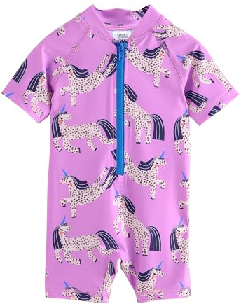 NEXT Ragazza Costume da Bagno Che Protegge dal Sole Purple Unicorn 12 Mesi-18 Mesi