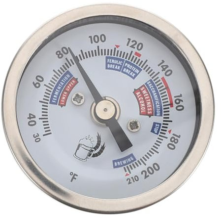 GLEAVI Termómetro De Vino De Acero Inoxidable Termómetro Profesional Antirroest Dial Para Elaboración De Vino Monitor De Temperatura De Cerveza