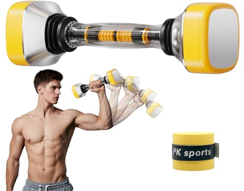 LILOOVKE Mancuernas oscilantes de 2.3 kg para fitness profesional, de mano, amplitud de oscilación ajustable, autoequilibrio, entrenamiento dinámico, no ruedan y antideslizantes, uso doméstico