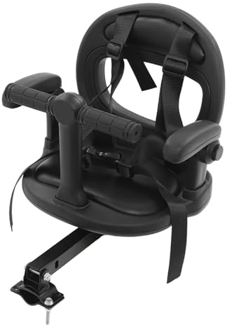 Qgnaewnoyj Kids Bike Seat with Handlebar Attachment, Detachable Front Mounted Child Bicycle Seats with 360-degree Rotation for Children 6 Months to 8 Years for Most Mountain Bikes (Black)
