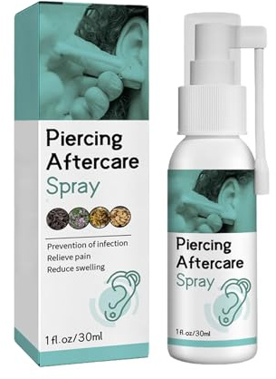 Ear Piercing Aftercare Spray, Piercing Cleaning Solution, Sterile Saline for Ears, Nose, Navel, Tongue