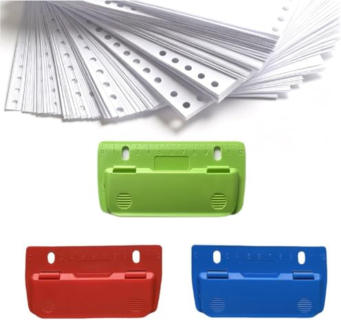 Perforadora de bolsillo de 3 piezas para archivadores, mini perforadora pequeña, mini perforadora de bolsillo para encuadernación de etiquetas, perforadora de documentos, para la escuela, la oficina y