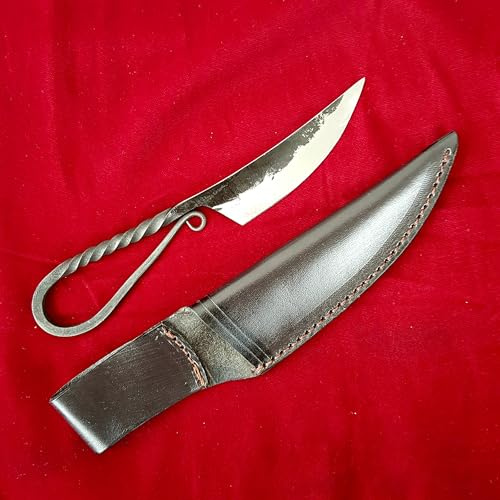 Craftopatic Medeltida kniv | handgjord vikingingingkniv | keltisk kniv för trädgård och camping med läderväska | LARP | HFK03