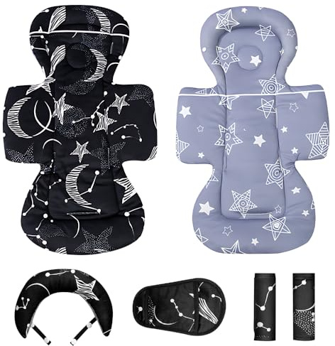 WDKXCN Sitzverkleinerer Babyschale, Neugeboreneneinsatz Babyschale mit Kopfstütze, Schulterkissen, Schrittschutz, Weiche Babyautositz Kissen, Neugeborenen Einsatz für Babyschale, Baby-Autositzkissen