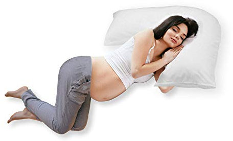 AirComfort - Cuscino morbido per gravidanza, a forma di V, supporto per schiena, collo, gambe, pancia e maternità, anallergico, 100% fibra cava, cuscino imbottito interno per donne incinte