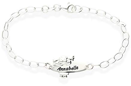 Kristallwerk Mädchen Engel Kinder Armband 925 Silber 16cm ideales Kinderarmband zur Geburt Taufe Taufgeschenk für Mädchen personalisierte Glücksbringer oder Kommunion