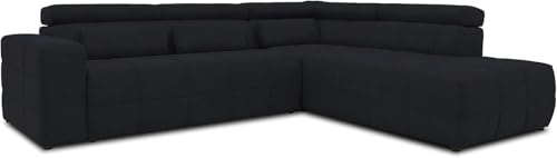 DOMO. collection Ecksofa Brandon, Sofa mit Rückenfunktion in L-Form, Polsterecke, Eckgarnitur 275 x 228 x 98 cm (BxTxH), Schwarz