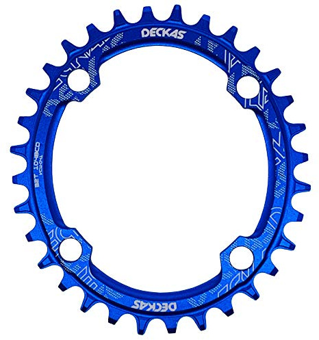DECKAS Round Oval 104BCD 32T 34T 36T 38T Narrow Wide Chainring Single Chainring for 6/7/8/9/10/11/12-Speed (Oval Blue, 36T)