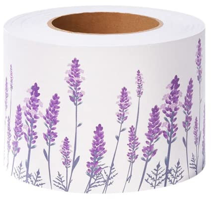 VisitRyl Frise de papier peint autocollante lavande 10 cm x 1000 cm à coller pour salon, cuisine, salle de bain, amovible, imperméable, bande de sol, bordure décorative en PVC