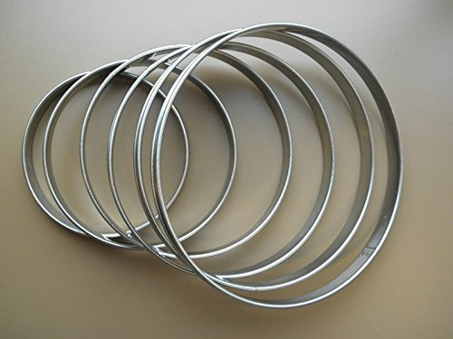 FaisTonGateau - Lot de 6 Cercles à Tarte INOX de 18 cm à 28 cm - Cercles à Tarte en INOX