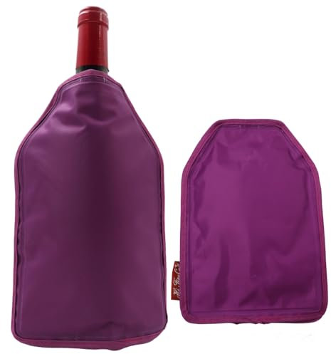 Raffreddatore Rapido per Vino, Refrigeratore per Bottiglie di Vino in gel, manicotto per congelatore, vodka, tequila, refrigeratore (viola)