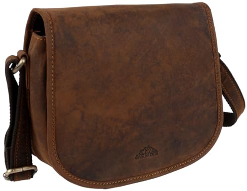 Oakridge läder damer Cross Body sadelväska, Brunt jägarläder, en storlek