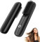 Cordless Hair Straightener Brush, Portable Straightening Brush for Women, Mini Negative Ion Hot Comb for Travel, USB Rechargeable, Fast Heating 3 Temperature Settings
