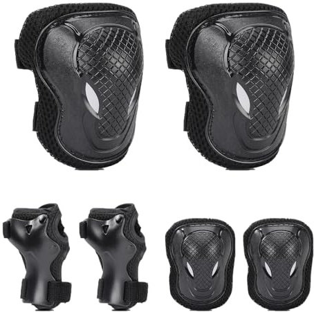 Bambini Ginocchiere, Set di Protezioni Skateboard per Bambini,Regolabile Ginocchiere Set,6 in 1 Ginocchiere | Gomitiere | Tutore Polso Protezioni Set, per Bicicletta, Pattinaggio, Monopattino