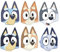 STAR CUTOUTS SMP502 Six Pack Cardboard Face Masks Bluey Family & Friends 6PCS - Bluey, Bingo, Chilli, Bandit, Muffin, Socks - Ideal for Bluey Theme Parties
