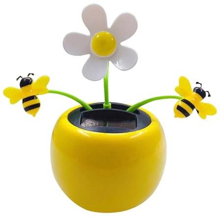 ABS Solar Dancing Figures Car Dashboard Toy 10x12x11cm Solar Powered Dancing Flower Sunflower Toy Tabletop Creative Ornaments For Verandah, Bay Window, Bedside Table, Courtyard, Car Decoration