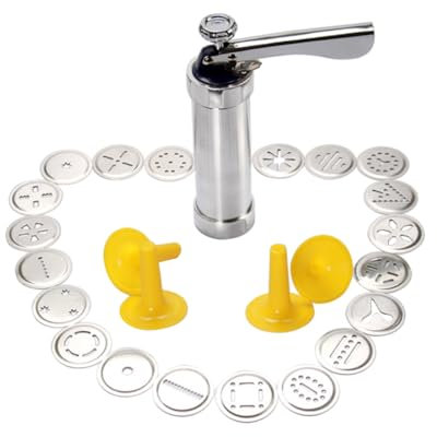 Garneck De Crema para Decorar Kit De Prensa para Galletas para Manga Pastelera DIY con Discos y Boquillas para Glaseado Herramienta para Prensar Galletas