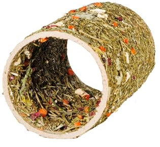 Kräutertunnel mit Gemüse für Nager, Knabbertunnel, Kaninchen und Hamster Spielzeug, Meerschweinchen Tunnel Heu, Hamster und Kaninchen Leckerlies, Meerschweinchen Zubehoer, Zwergkaninchen Zubehör