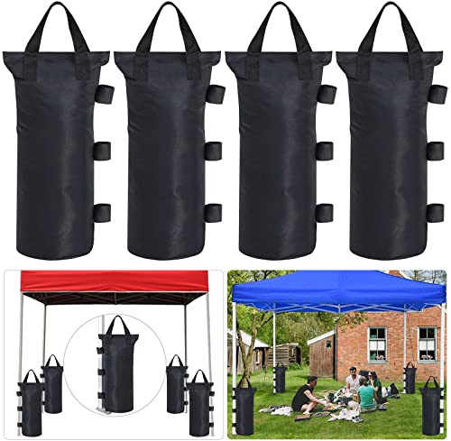 Lot de 4 sacs de sable en gazebo, qualité industrielle 600D, sac de lestage pour auvent, pieds en gazebo, sac de lestage pour jardin, plage, tente
