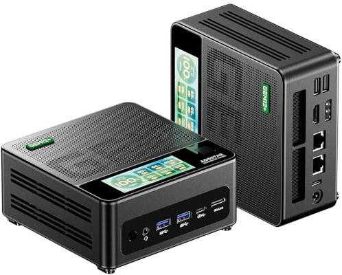 AOOSTAR GEM12+ PRO Mini PC, Ryzen 7 PRO 8845HS(bis zu 5,1 GHz) Mini Gaming PC Kein RAM Keine SSD, Mini Desktop Computer OCULINK/2xUSB4/HD2.1/DP1.4/2x2,5G RJ45/WiFi6/BT5.2