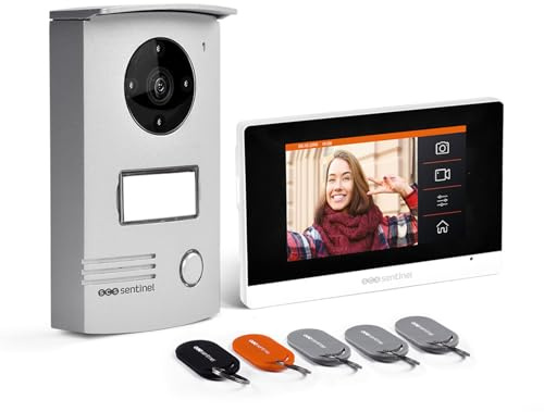 SCS Sentinel, Interphone Vidéo Connecté, VisioDoor 4.3+ RFID, Grand Angle 100°, Écran Tactile 7 Pouces, IP55, Mémoire Interne 14 Mo et Extension par Carte Micro SD