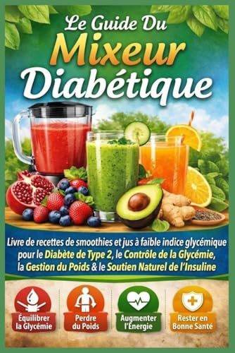 Le Guide Du Mixeur Diabétique: Livre de Recettes de Smoothies et Jus à Faible Indice Glycémique pour Diabète Type 2, Contrôle de la Glycémie, Gestion du Poids