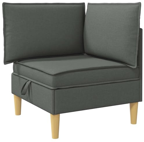 vidaXL Sofá con Almacenamiento Gris Oscuro Tela