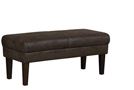 CAVADORE Sitzbank Malm / Polsterbank für Küche, Esszimmer oder Wohnküche in Lederoptik / Mit moderner Kontrastnaht / Passend zur Küchengarnitur Malm / 120 x 52 x 53/ Lederoptik: braun
