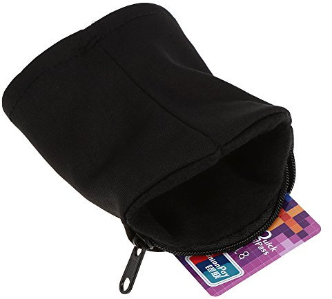 Alomejor Handgelenktasche mit Fleece-Reißverschluss, für Laufen, Reisen, Fitnessstudio, Radfahren, Sport, Schlüsselaufbewahrung, sicher, leicht, Schwarz