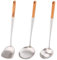 FJNATINH Wok-Pfannenwender und Schöpflöffel, Werkzeugset, 43,2 cm, Pfannenwender für Wok, 304 Edelstahl