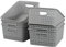 Kiddream Set of 6 Weave Basket Small, Rattan Plastic Basket Cupboard Storage Boxes (Grey)