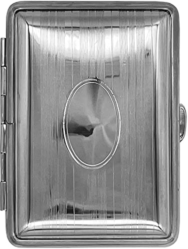 v.H 1912 VOM HOFE MANUFAKTUR Visitenkartenetui 450NN3, Metall vernickelt mit Punktdekor, mit innenliegenden Gummibändern