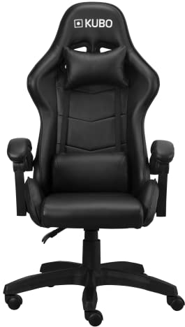 KUBO - Silla Gamer - Ergonómica - Reposacabezas - Elevación Gas Nivel 4 - Máximo Confort - Color: Negro -Peso Máximo de hasta 130 kg