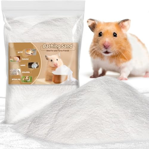 Sukh 31OZ Hamster Sand Bath - Fine Desert Sand Hamster Bedding Reptile Silica Sand Gerbil Hideout for Hamster Chinchillas Gerbil Syrian Mice Small Animals Small Pets