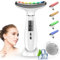 Masajeador Facial Eléctrico, Masajeador Facial Antiarrugas de 6 Modos, Temperatura 45 °C, para Antienvejecimiento, Lifting y Reafirmación de La Piel Flácida (Modo LED de 4 Colores - Blanco)